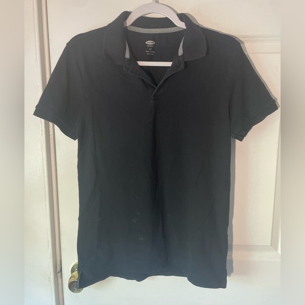 Old Navy Black Stretch Polo (small)